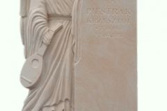 109 Pomnik nowoczesny granitowy z rzezba aniola z piaskowca, Rybnik