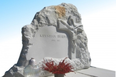 07 tablica nagrobna z piaskowca z jezusem - grobowiec rydultowy, rzezbiarz Janusz Moroń