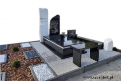 535 Pomnik nowoczesny z czarnego granitu w polaczeniu z rzezba z bialego greckiego marmuruThassos wraz z galanteria nagrobkowa, Sosnowiec