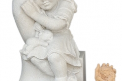 160 Rzezba nagrobna dziewczynki z piaskowca pod nagrobek dla dziecka, Niedzwiedz, woj.wielkopolskie