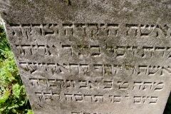 44 Tablica nagrobna przeznaczona do renowacji wraz z liternictwem, Pszczyna - cmentarz zydowski