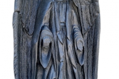 32 Rzezba pelnoplastyczna mrocznego aniola z czarnego granitu, Cwiklice k.Pszczyny, rzezbiarz Janusz Moroń